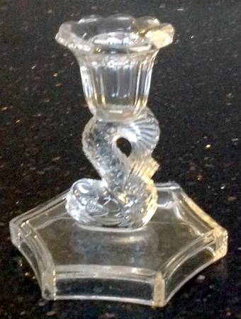 Animals & Figurines 4" Clear Dolphin Candlestick