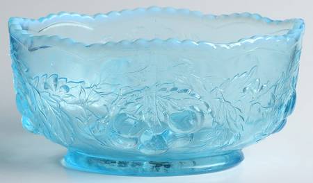 Cherry Blue Opalescent 5" Oval Bowl