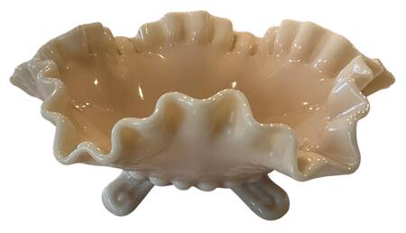 Paneled Grape Almond Crimped Candy Dish