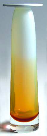 Evolution (Opal & Amber) 12" Tall Single Light Candlestick