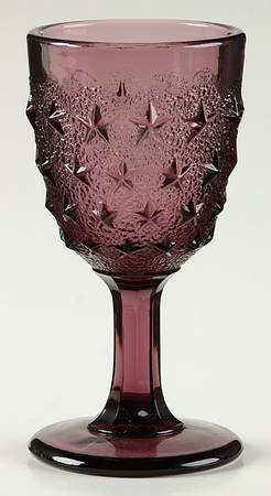 Stippled Star Amethyst Wine Glass