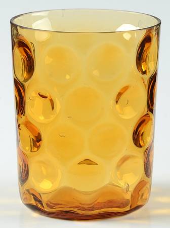 Thumbprint Amber by L G Wright Glass