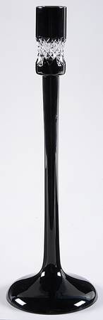 Black Cut 12" Tall Single Light Candlestick
