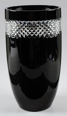 Black Cut 12" Flower Vase