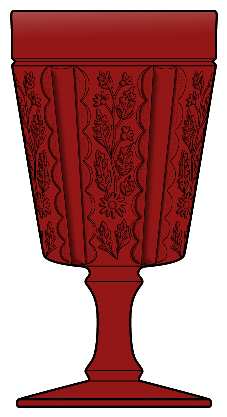 Paneled Daisy Ruby by L G Wright Glass