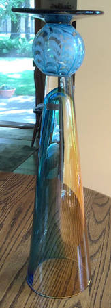 Evolution (Turquoise & Amber) Single Pillar Candlestick