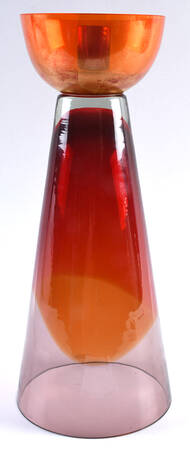 Evolution (Orange & Gold) 14" Tall Single Light Candlestick