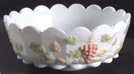 Paneled Grape Pastel Decoration 10" Round Bowl