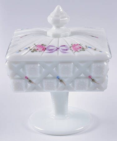 Roses & Bows Footed Candy Dish & Lid