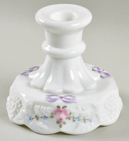 Roses & Bows Single Light Candlestick