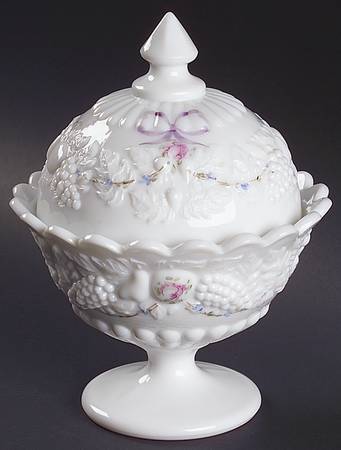 Roses & Bows Footed Candy Box with Lid