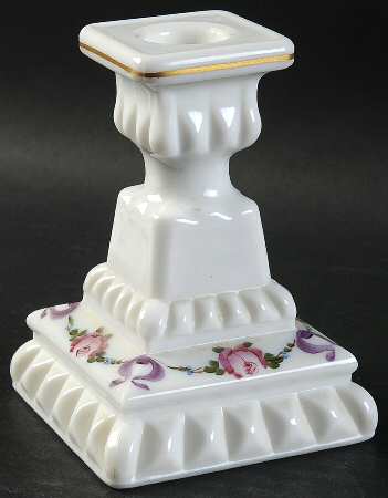 Roses & Bows 4" Single Light Candlestick