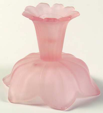 Lotus Pink Frosted Single Light Candlestick