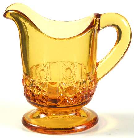 Daisy and Cube Amber by L G Wright Glass
