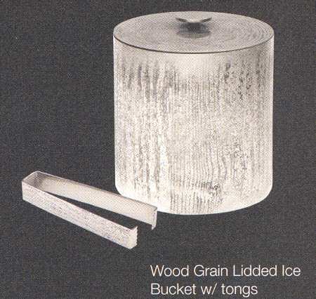 Wood Grain Ice Bucket with Tongs