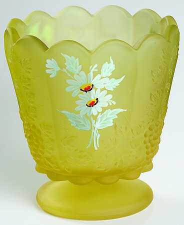 Daisy Decal Yellow Mist Medium Footed Straight Jardiniere