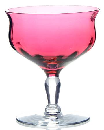 Cranberry Lustre Low Sherbet