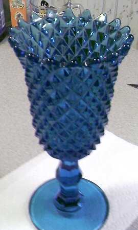 Sawtooth Bermuda Blue Celery Vase