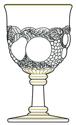 Della Robbia Milk Glass (Gold Trim) by Westmoreland