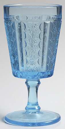 Paneled Daisy Blue by L G Wright Glass