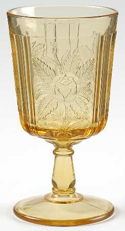 Rose Sprig Amber by L G Wright Glass