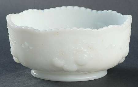 Cherry Milk Glass 5" Oval Bowl