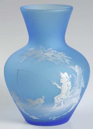 Mary Gregory Blue Mist 7" Flower Vase