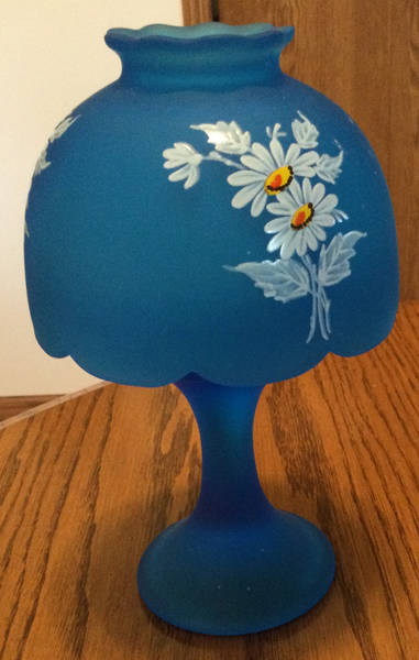 Daisy Decal Blue Mist (2 Piece) Candle Lamp