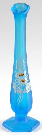Daisy Decal Blue Mist Bud Vase