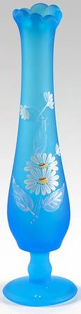 Daisy Decal Blue Mist Bud Vase