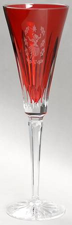 Twelve Days of Christmas Ruby Fluted Champagne No Charm