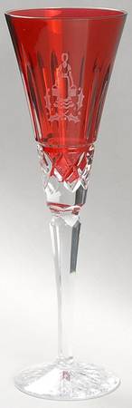 Twelve Days of Christmas Ruby Fluted Champagne No Charm