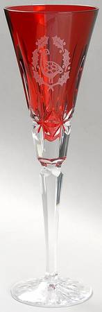 Twelve Days of Christmas Ruby Fluted Champagne No Charm