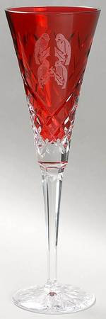 Twelve Days of Christmas Ruby Fluted Champagne No Charm