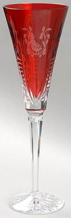 Twelve Days of Christmas Ruby Fluted Champagne No Charm