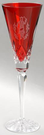 Twelve Days of Christmas Ruby Fluted Champagne No Charm