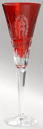 Twelve Days of Christmas Ruby Fluted Champagne No Charm