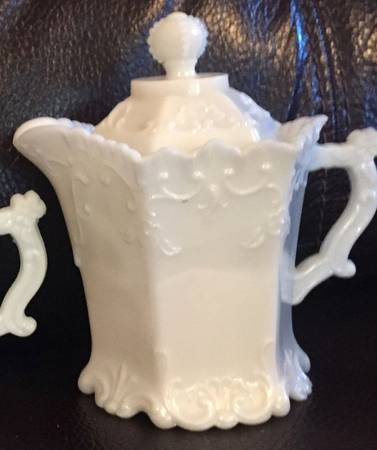 Paneled Forget Me Not Milkglass by Westmoreland