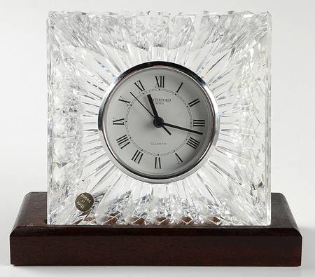 Clocks Olive Quartz Clock on Wood Base
