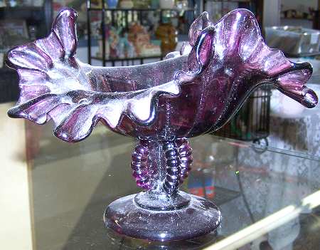 Beaded Amethyst by L G Wright Glass