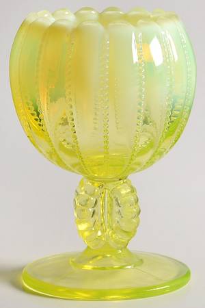 Beaded Vaseline by L G Wright Glass