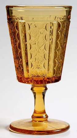Paneled Daisy Amber by L G Wright Glass