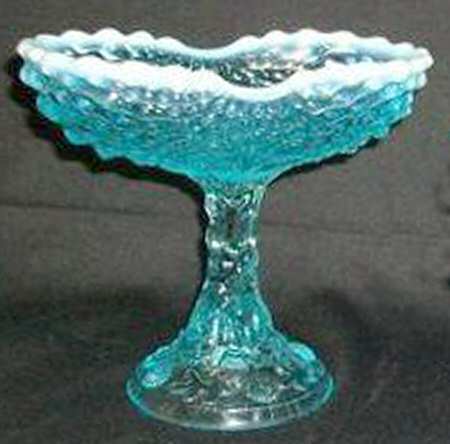 Argonaut Shell Blue Opalescent Footed Open Jam/Jelly