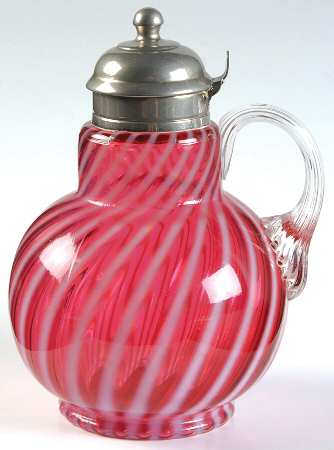 Opal Swirl Cranberry Syrup/Sugar Shaker & Metal Lid