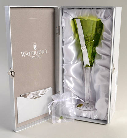 Snowflake Wishes (Boxed) Lime Green Prosperity Champagne w/2 Charms