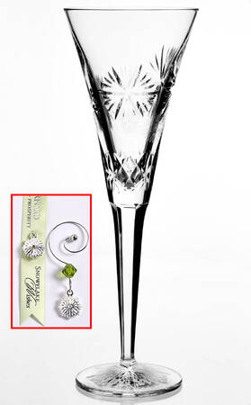 Snowflake Wishes Prosperity Fluted Champagne w/Wine Charm by Waterford Crystal