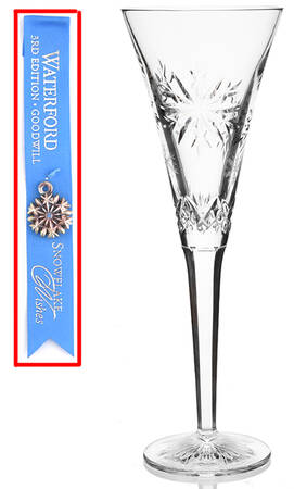 Snowflake Wishes Goodwill Fluted Champagne w/Bracelet Charm by Waterford Crystal