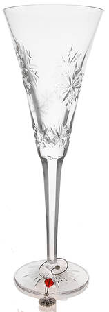Snowflake Wishes Love Fluted Champagne w/Wine Charm
