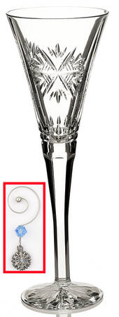 Snowflake Wishes Friendship Fluted Champagne w/Wine Charm
