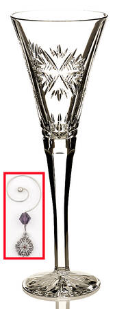 Snowflake Wishes Health Fluted Champagne w/Wine Charm